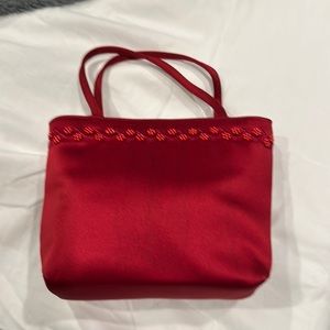 Red satin purse